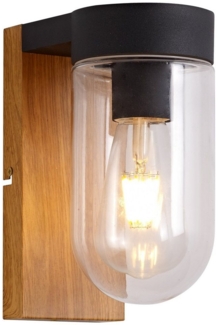 Brilliant Leuchten No. 96372-76 Aussenwandleuchte Cabar E27 IP44 holz dunkel schwarz