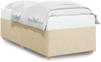 vidaXL Bettgestell ohne Matratze Creme 100x200 cm Stoff 3284713
