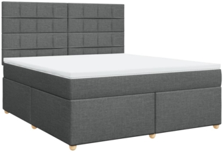 vidaXL Boxspringbett mit Matratze Dunkelgrau 180x200 cm Stoff 3291360