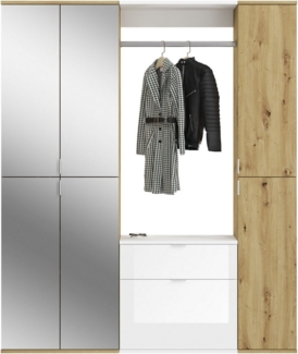 INOSIGN Garderoben-Set Trondheim, Breite 152 cm, 5-teilig, bestehend aus:, (Set, 4-St), 2x Garderobenschrank, 1 Kommode, 1 Garderobenstange, 1 Ablageboden