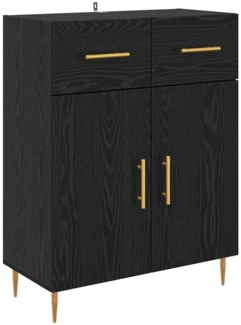vidaXL Sideboard Schwarz Eichen-Optik 69,5 x 34 x 90 cm Holzwerkstoff 882265