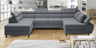 Stylefy Molinardi XL Wohnlandschaft Kunstleder Grau Links