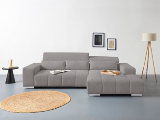 COTTA Ecksofa Orion L-Form, mit Recamiere, inkl. verstellbaren Kopfstützen und 3 Kissen