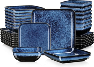 32-tlg. Vancasso STERN Steinzeug Tafelservice Set für 8 Personen Blau