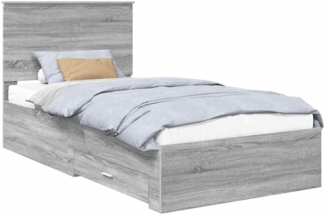 vidaXL Bettrahmen Graues Sonoma 100x200 cm Holzwerkstoff 3411346