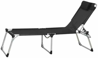 Siena Garden Sole Sonnenliege Aluminium silber mit Textilbezug schwarz 357891 Klappliege