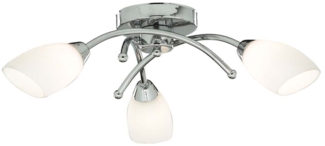 Deckenleuchte, Chrom, Stahl, Glas, Opal, weiß, dimmbar