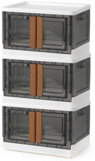 CALIYO Aufbewahrungsbox Stapelbare Aufbewahrungsbehälter und Doppeltüren mit Rollen (Stapelbar und beweglich), Sichtbare Türen und zwei Öffnungsmöglichkeiten