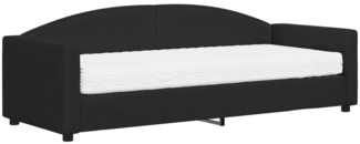 vidaXL Tagesbett mit Matratze Schwarz 80x200 cm Stoff 3197167