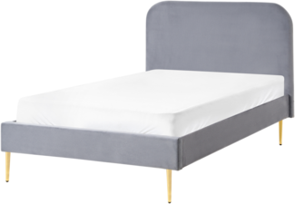 Bett mit Lattenrost Samtstoff FLAYAT 120 x 200 cm Grau