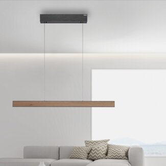 Paul Neuhaus 2570-79 PURE E-MOTION LED Pendelleuchte schwarz matt mit Holz höhenverstellbar