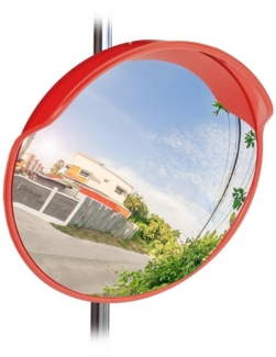 relaxdays Wandspiegel Verkehrsspiegel 60 cm rot