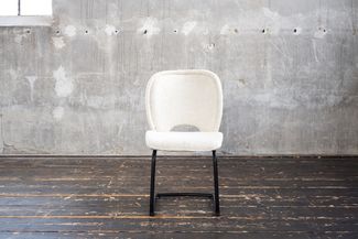 KAWOLA Stuhl JONA Esszimmerstuhl Stoff cremeweiß 92 x 59 x 49 cm