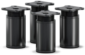 sossai® Möbelfuß Runde Schrankfüße, 4er & 8er Set, höhenverstellbar, (4-St), Farbe: Schwarzmatt