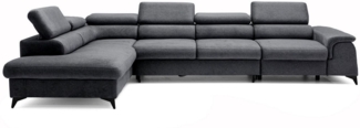 NEXT COLLECTION Ecksofa Plaza Maxi, Modernes Große sofa L-form mit Schlaffunktion und Verstellbare Kopfstützen Metallfüße, elegante einfache Form
