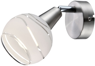 LED Wandleuchte, verstellbar, Glas, H 15 cm