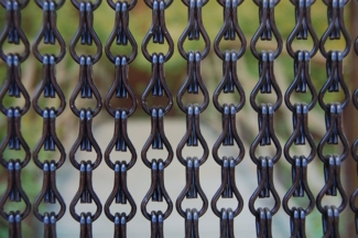 La Tenda Türvorhang ALUSAX 2 Kettenvorhang schwarz, Hakenaufhängung, transparent, 100 x 230 cm, Aluminium - Länge und Breite individuell kürzbar