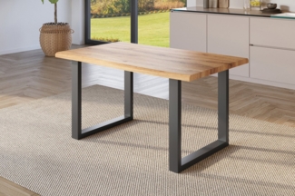 SAM® Esstisch Thoran, Holz-Optik Wildeiche, U-Metallgestell, Baumkante