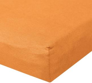 BettwarenShop Jersey Spannbetttuch Ultra-Stretch|90x200 - 100x220 cm| orange