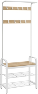 Valora Kleiderständer - Sonoma Eiche mit weißem Rahmen