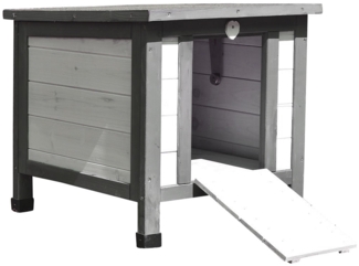 Katzenhaus Weiß/Grau Katzenhütte Outdoor Katzenhöhle Wurfkiste Holz Katzen Haus