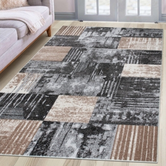 OTTO home Teppich Lunari, Vintage-Karo Design, rechteckig, Höhe: 9 mm, modern, weiche Haptik, Wohnzimmer, Esszimmer, Schlafzimmer