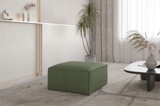 Polsterhocker Designerhocker CELES PREMIUM 65x65 cm in Stoff Scala Forest