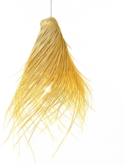 Marrakesch Orient & Mediterran Interior Pendelleuchte Pendelleuchte Oaxan, Boho Hängelampe aus Palmenblatt 47 cm Natur, Handarbeit