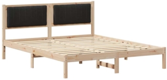 vidaXL Bettgestell mit gepolstertem Kopfteil Schwarz 160 x 200 cm 878246