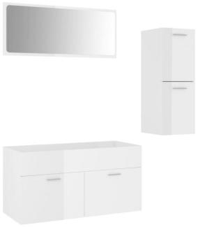 Badmöbel-Set Hochglanz-Weiß Spanplatte [3071024]