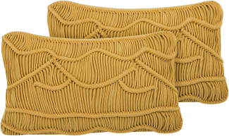 Kissen 2er Set Geometrisches Muster KIRIS Baumwolle 30 x 50 cm Gelb
