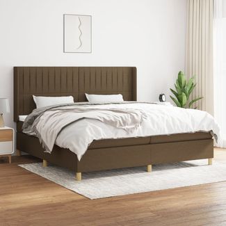 vidaXL Boxspringbett mit Matratze Dunkelbraun 200x200 cm Stoff, Härtegrad: H2 [3132180]