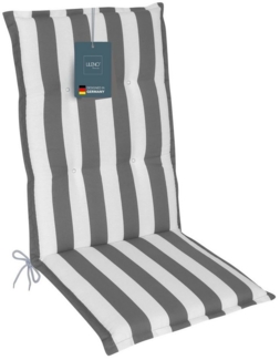 LILENO HOME Hochlehnerauflage Gartenstuhl Auflage, bequeme Sitzauflage für Gartenmöbel, Stuhlkissen, (1 St, 1er Set), Polsterauflage Blockstreifen Grau, Sitzpolster für Klappstühle