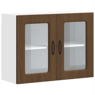 vidaXL Küchen-Hängeschrank mit Glastür Kalmar Braun Eichen-Optik 853614