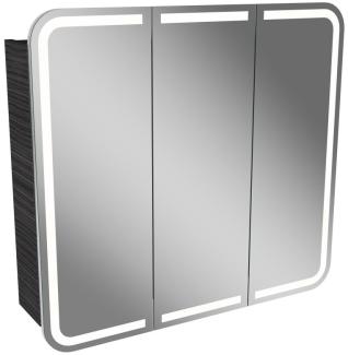 Lanzet M9 Spiegelschrank 80 cm mit umlaufender LED-Beleuchtung, Schwarz