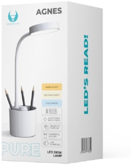 Forever Light Schreibtischlampe mit Stifthalter – 5W Dimmbar und Praktisch für Arbeit und Studium