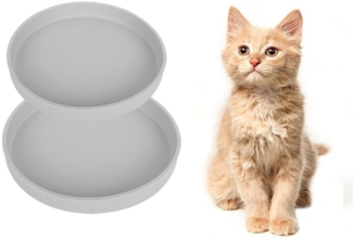 Coonoor Futternapf für Katzen-2er Set,Silikon Futterschale, Trinkschale oval, Silikonnapf breit für Trockenfutter und Nassfutter