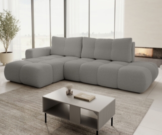AX LIVING Ecksofa mit Schlaffunktion Hosio 288 cm in modernem Grau Links