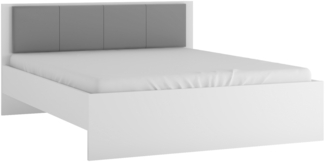 Doppelbett Boston Futonbett 160x200cm weiß Kopfteilpolsterung