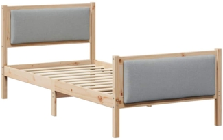 vidaXL Bettrahmen mit Kopfteil Hellgrau 90 x 190 cm Stoff 878364