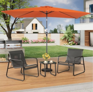 Angel Living Sonnenschirm 200x300 cm Rechteckig Marktschirm Gartenschirm Terrassenschirm Kurbel, LxB: 200x300 cm, für Terasse, Garten, Balkon, Gastro, Windfest, mit UV-Schutz 50+