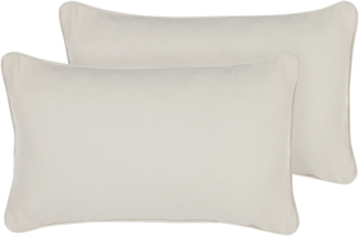 Beliani 'HELIOTROPE' Kissen 2er Set, Polyester / Baumwolle Weiß, 30x50 cm