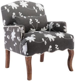 WAHSON OFFICE CHAIRS Sessel aus Leinen Retro Polstersessel mit Massivholzbeinen