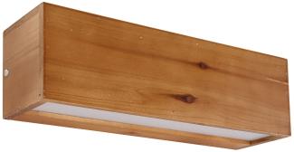 LED Wandlampe, Holz, abwärts, quader, braun, B 37 cm