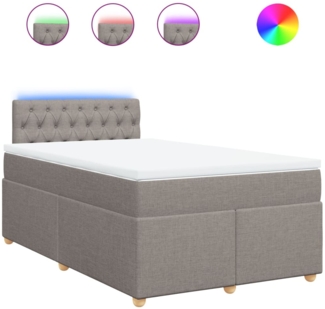 vidaXL Boxspringbett mit Matratze Taupe 120x190 cm Stoff 3288930