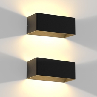 ZMH LED Wandleuchte Innen Wandlampe - 2ER Wandbeleuchtung Schwarz 5W Wandstrahler Up Down Flurlampe Wand Treppenlampe Einstellbarer Strahl 3000K Warmwei? fr Schlafzimmer Treppenhaus Flur