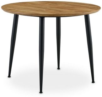 IDIMEX Esstisch NEVERS, Esszimmertisch rund 100 cm mit stabilem Metallgestell Nussbaum Finish