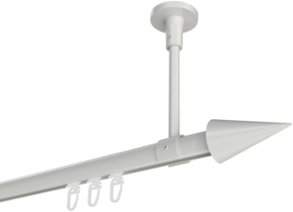 Innenlauf-Gardinenstangen-Set Sonette Savio 100 cm, 1-läufig, 20 mm Ø Weiß