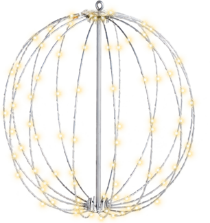 Hängende Gartendekoration LED HOSFOS Weihnachtskugel 42 cm Silber