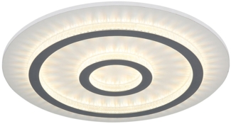 LED Deckenleuchte, weiß, Kristalle, dimmbar, Fernbedienung, D 45 cm